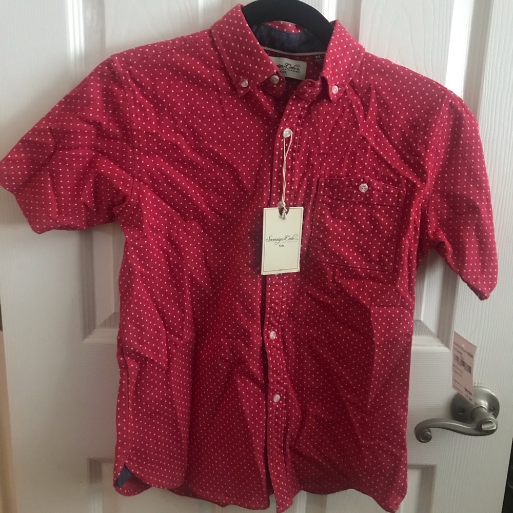Red button up short sleeve